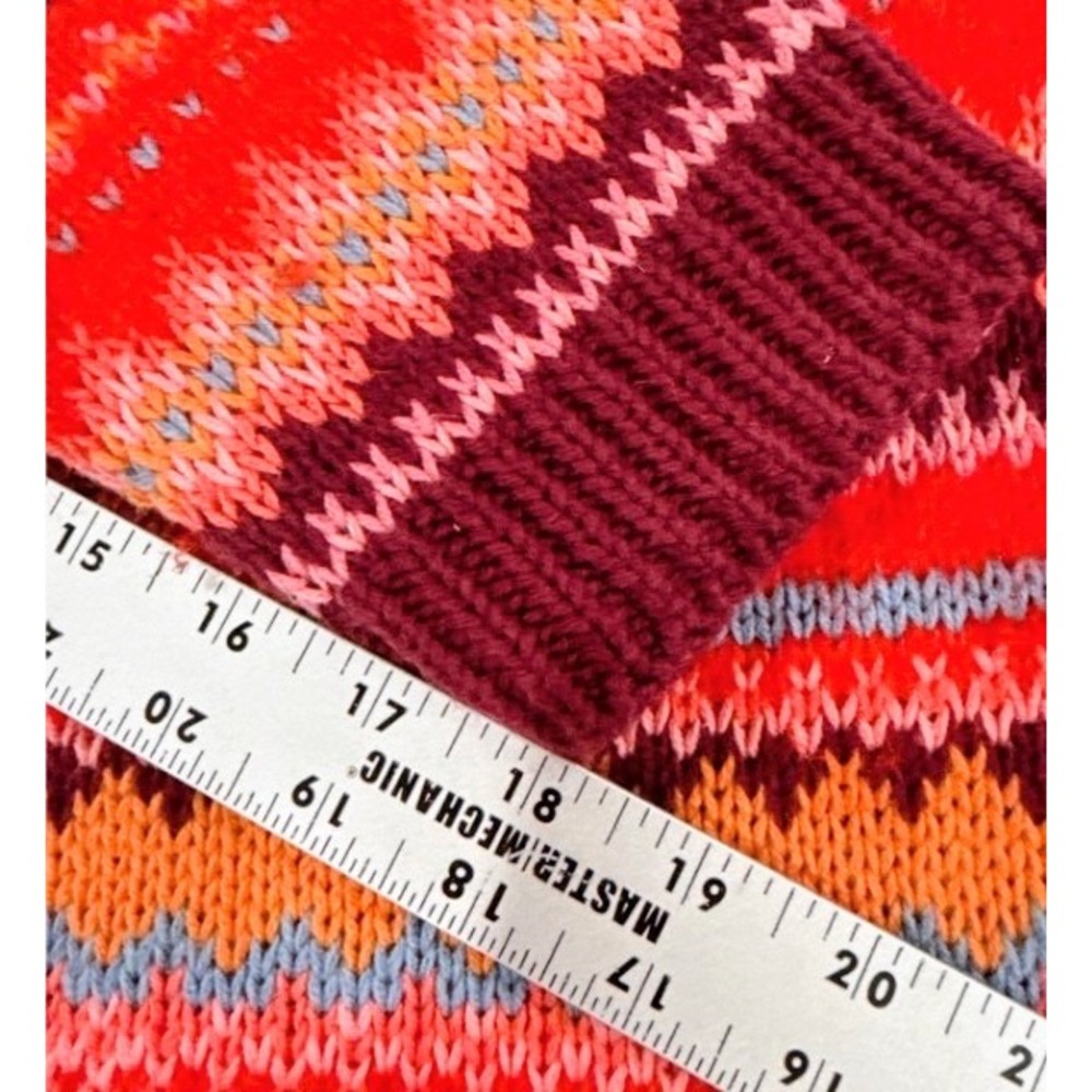 American Eagle Fair Isle Sweater Women Large Red Nordic Après Ski Heritage Knit - Picture 13 of 13
